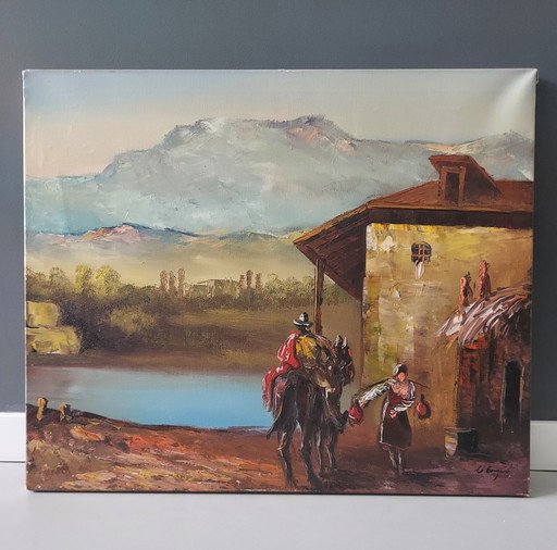 Peinture à l'huile sur toile signée