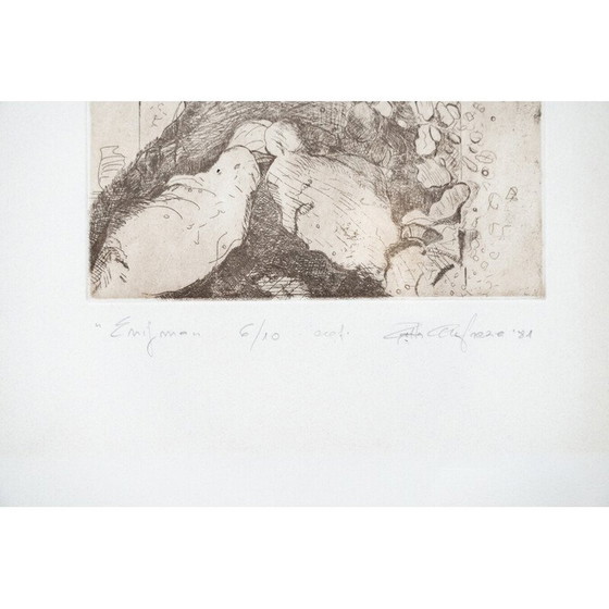 Image 1 of Paire de peintures à l'encre en bois et verre, 1980