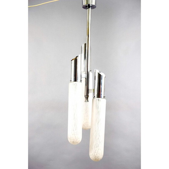 Image 1 of Lampe de plafond en aluminium vintage par Carlo Nason pour Mazzega, Italie