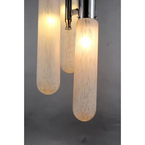 Image 1 of Lampe de plafond en aluminium vintage par Carlo Nason pour Mazzega, Italie