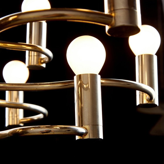 Image 1 of Lustre vintage en acier chromé par Gaetano Sciolari pour Boulanger, 1970