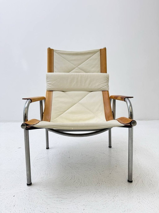 Hans Eichenberger Fauteuil de salon et ottomane de Strässle, années 1960