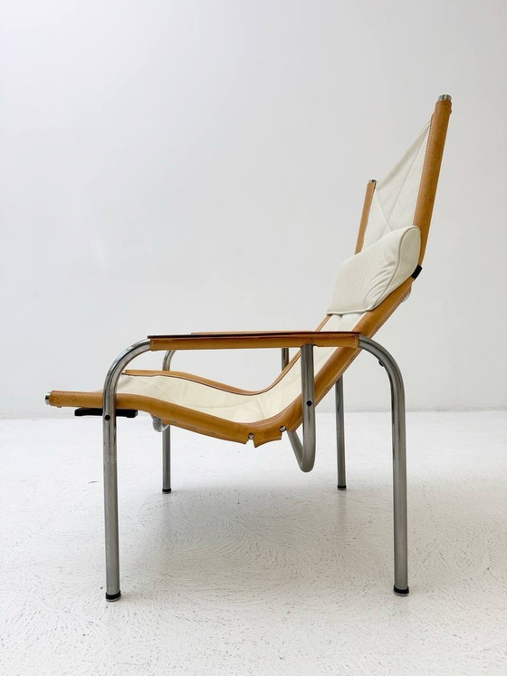 Image 1 of Hans Eichenberger Fauteuil de salon et ottomane de Strässle, années 1960