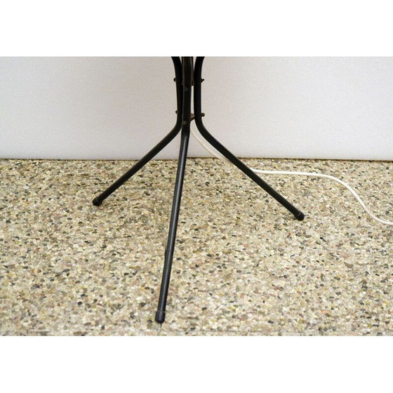 Image 1 of Lampadaire vintage en céramique avec table et abat-jour original, 1950