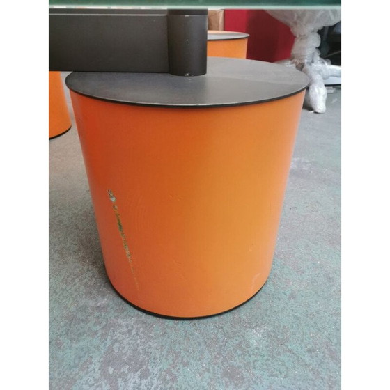 Image 1 of Table basse vintage "Serenissimo" plateau en verre opalescent par David Law et Massimo Vignelli, Italie 1980