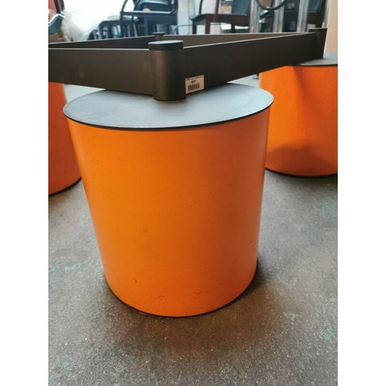 Image 1 of Table basse vintage "Serenissimo" plateau en verre opalescent par David Law et Massimo Vignelli, Italie 1980
