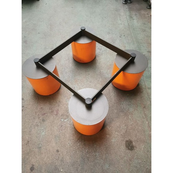 Image 1 of Table basse vintage "Serenissimo" plateau en verre opalescent par David Law et Massimo Vignelli, Italie 1980