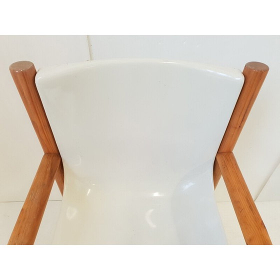 Image 1 of Chaise vintage en bois et tissu, Italie 1980