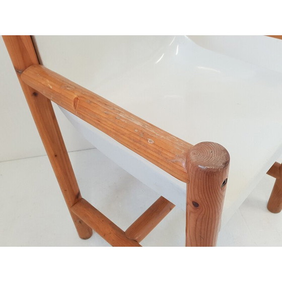 Image 1 of Chaise vintage en bois et tissu, Italie 1980