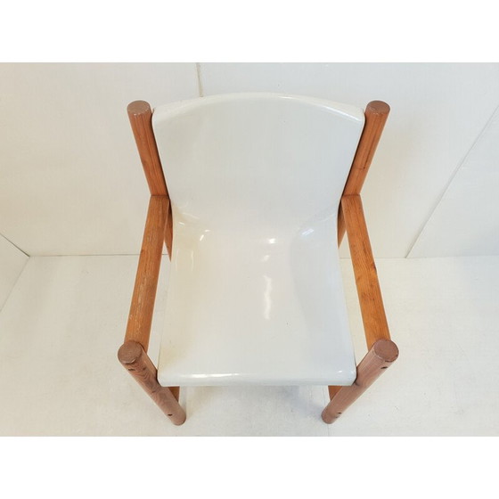 Image 1 of Chaise vintage en bois et tissu, Italie 1980