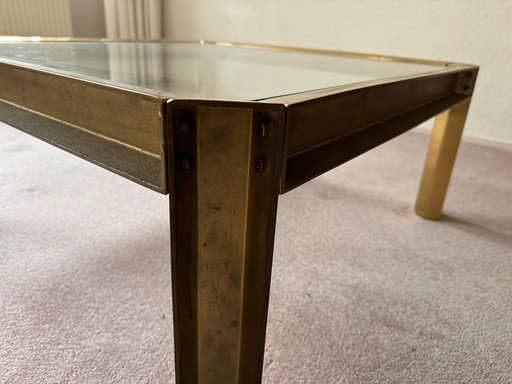 Table basse en laiton avec verre