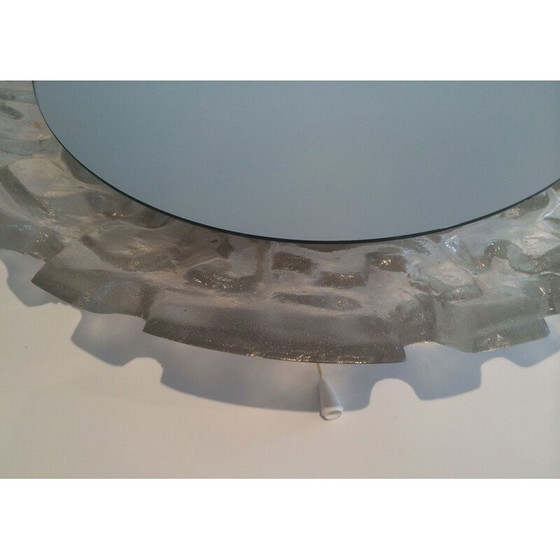 Image 1 of Miroir lumineux vintage en plastique moulé, 1970