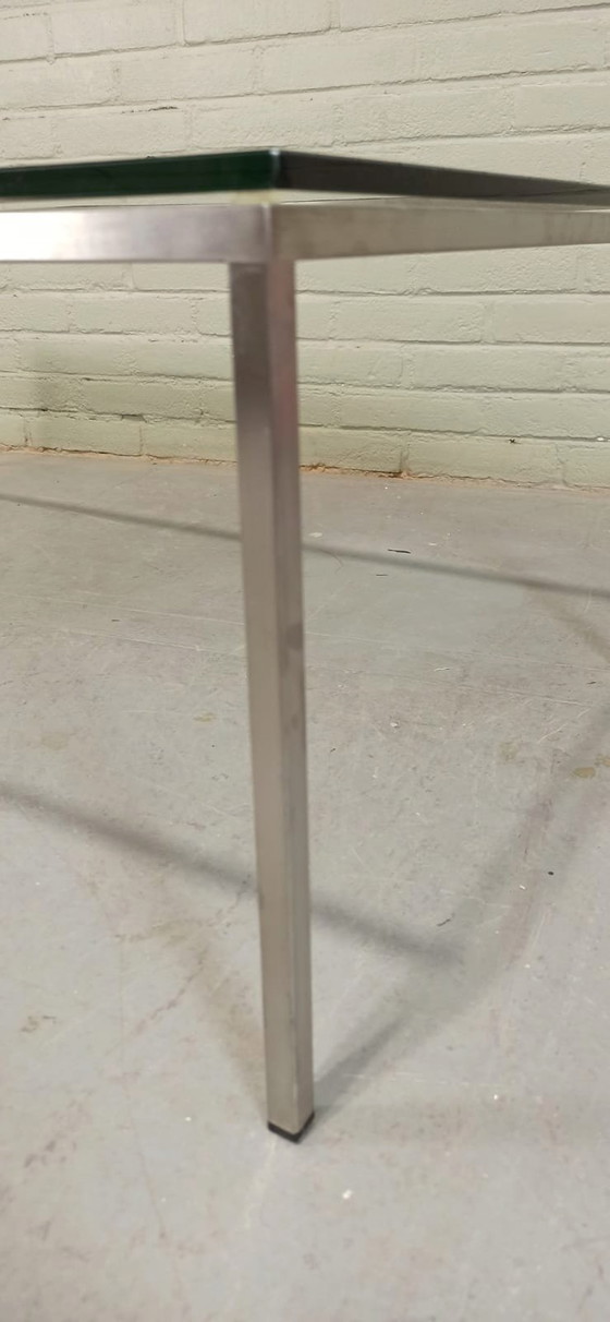 Image 1 of Table basse vintage postmoderne en chrome et verre