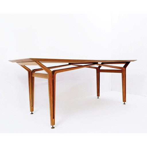 Table de salle à manger en bois du Mid Century, Italie années 1960