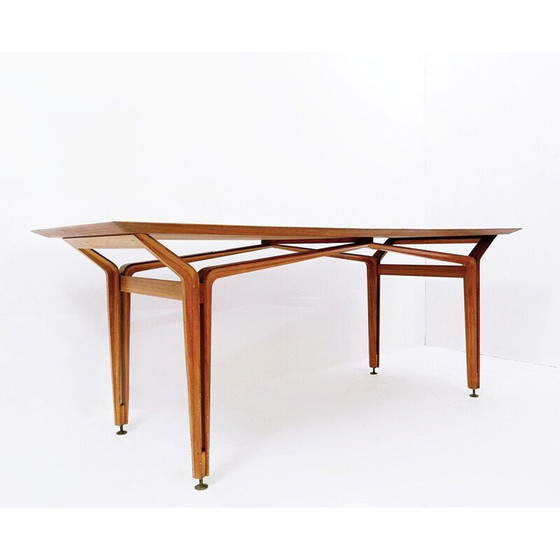 Image 1 of Table de salle à manger en bois du Mid Century, Italie années 1960