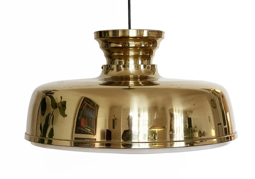 Grande lampe suspendue en laiton, Suède, années 1960
