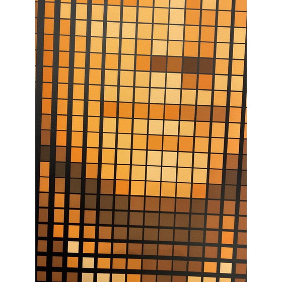 Image 1 of Sérigraphie vintage "J.F Kennedy" en couleurs sur papier vélin par Yvaral, 1979