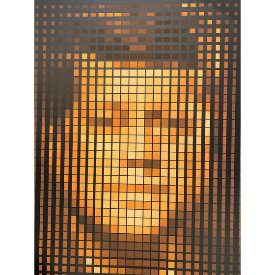 Image 1 of Sérigraphie vintage "J.F Kennedy" en couleurs sur papier vélin par Yvaral, 1979