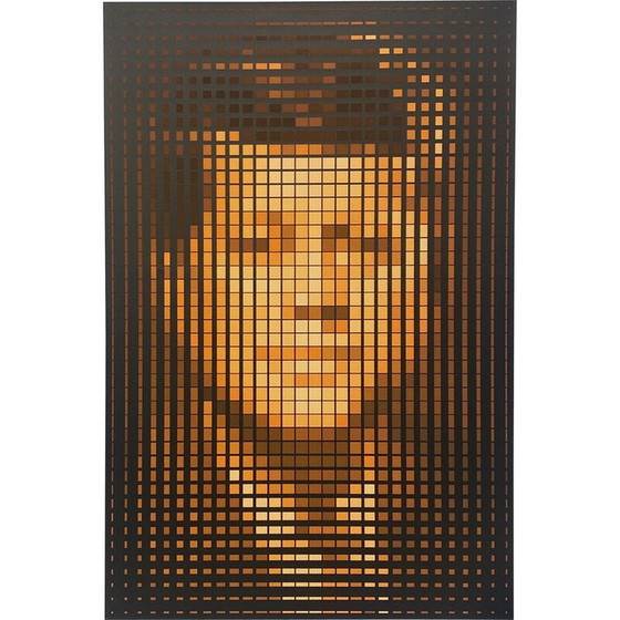 Image 1 of Sérigraphie vintage "J.F Kennedy" en couleurs sur papier vélin par Yvaral, 1979