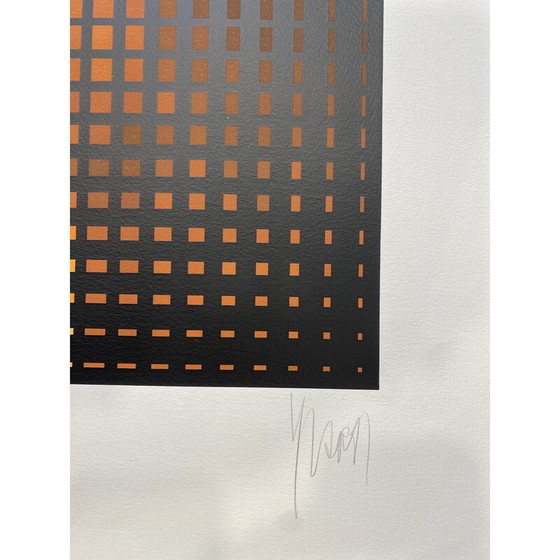 Image 1 of Sérigraphie vintage "J.F Kennedy" en couleurs sur papier vélin par Yvaral, 1979