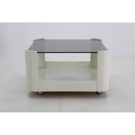 Image 1 of Table basse carrée en verre vintage italien, 1970