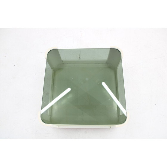 Image 1 of Table basse carrée en verre vintage italien, 1970