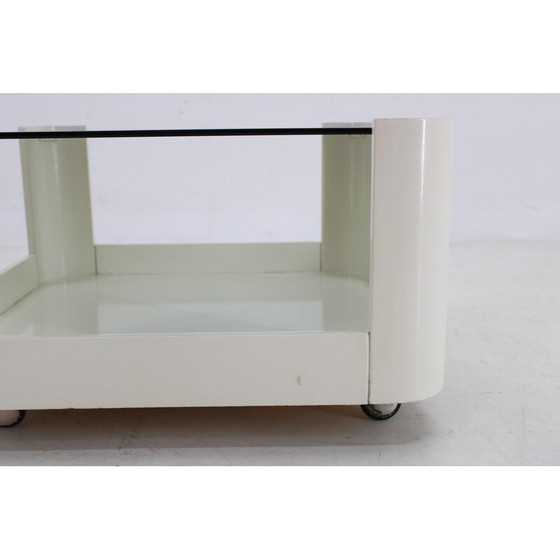 Image 1 of Table basse carrée en verre vintage italien, 1970
