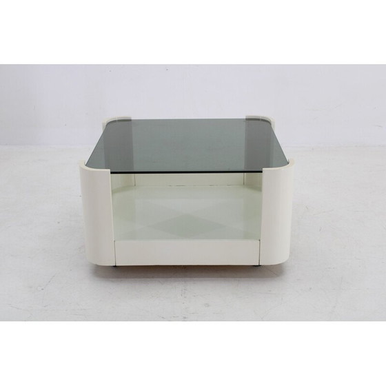 Image 1 of Table basse carrée en verre vintage italien, 1970