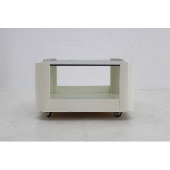 Image 1 of Table basse carrée en verre vintage italien, 1970