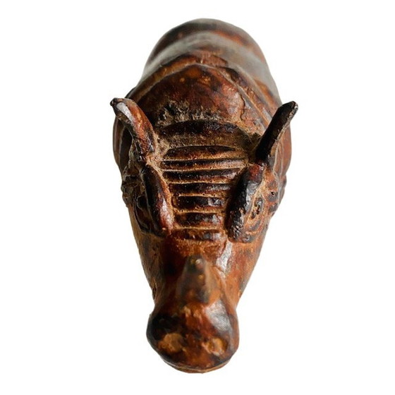 Image 1 of Figurine rhinocéros vintage en bronze bronze