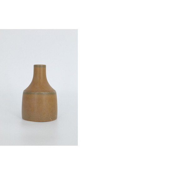 Image 1 of Vase vintage de collection en grès caramel par Gunnar Borg pour Höganäs Ceramics, Suède 1960