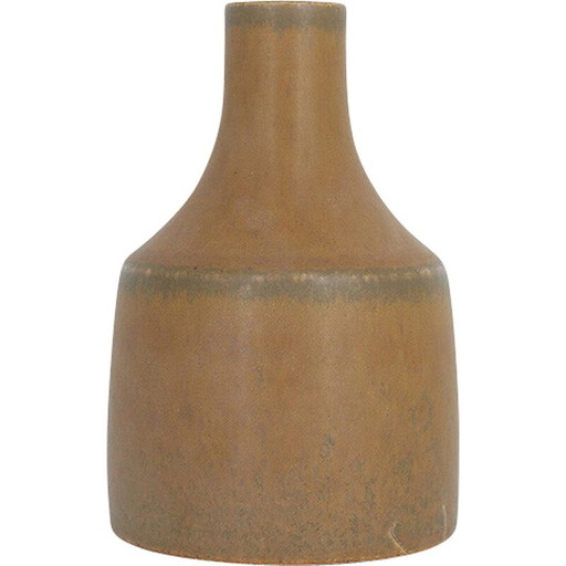 Vase vintage de collection en grès caramel par Gunnar Borg pour Höganäs Ceramics, Suède 1960