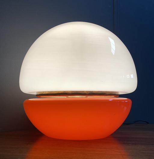 Lampe de table en verre orange et blanc par Stepan Tabery pour Prikon