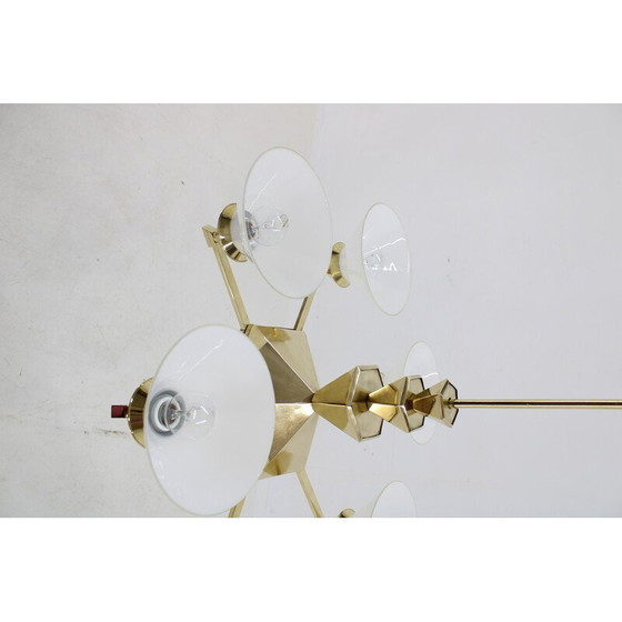 Image 1 of Lustre vintage en laiton pour Anyz, Tchécoslovaquie 1930