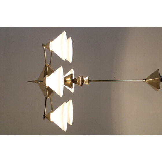 Image 1 of Lustre vintage en laiton pour Anyz, Tchécoslovaquie 1930