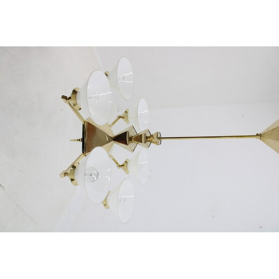 Image 1 of Lustre vintage en laiton pour Anyz, Tchécoslovaquie 1930