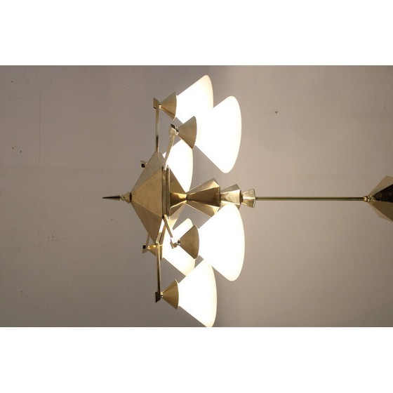 Image 1 of Lustre vintage en laiton pour Anyz, Tchécoslovaquie 1930