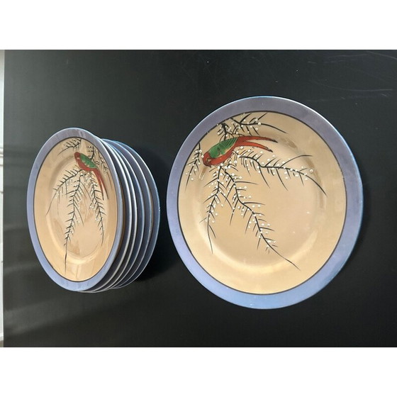 Image 1 of 7 assiettes en porcelaine vintage décorées d'oiseaux, Japon