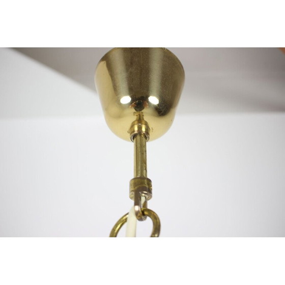 Image 1 of Suspension vintage en métal et verre par Kamenický Šenov, Tchécoslovaquie 1970