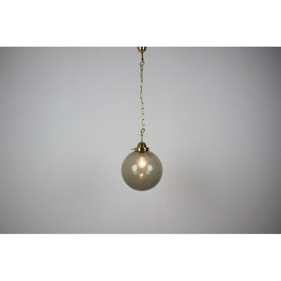 Image 1 of Suspension vintage en métal et verre par Kamenický Šenov, Tchécoslovaquie 1970