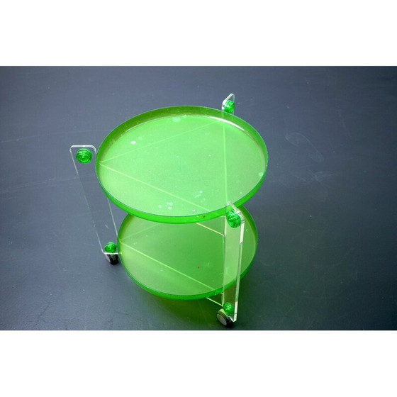Image 1 of Chariot de bar vintage en plastique de l'ère spatiale par Luigi Massoni pour Guzzini, Italie 1970