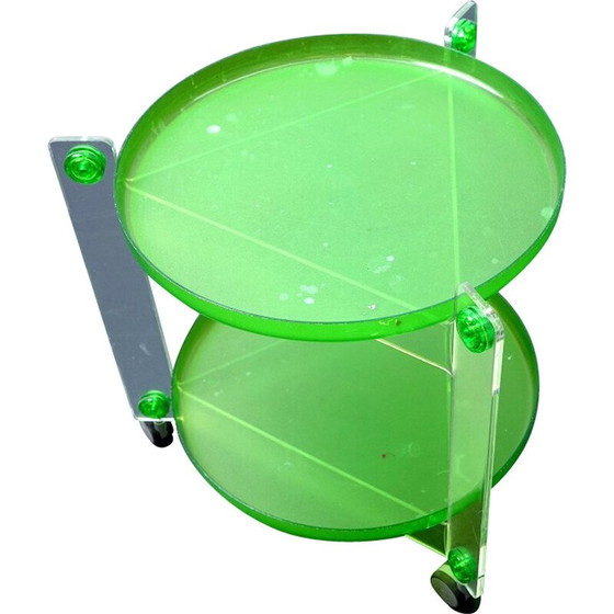 Image 1 of Chariot de bar vintage en plastique de l'ère spatiale par Luigi Massoni pour Guzzini, Italie 1970