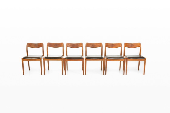 Image 1 of Chaises de salle à manger par Johannes Andersen pour Uldum Mobelfabrik, Danemark, 1960S, Ensemble de 6