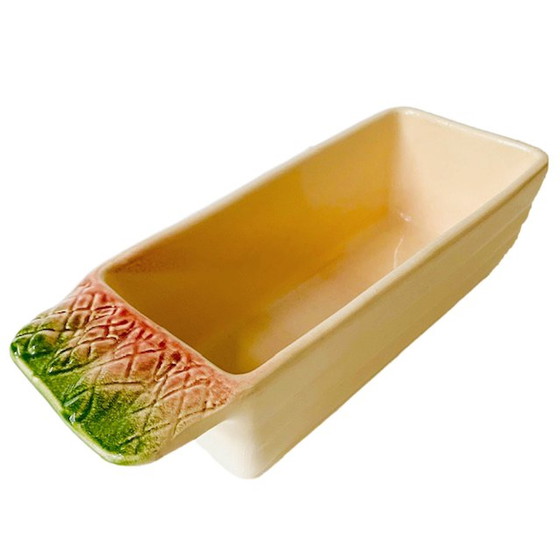 Image 1 of Plat à four breton vintage plat à asperges en majolique