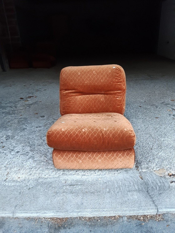 Image 1 of 1/7 Chauffeuse Orange Ligne Roset Pr M. Ducaroy Mod. Albany, Design Ép. Vintage