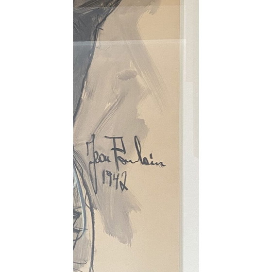 Image 1 of Dessin au fusain de Jean Poulain, 1947