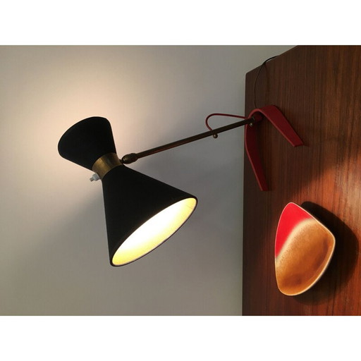 Lampe de table vintage en laiton, 1950