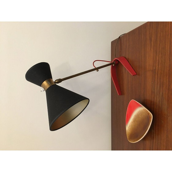 Image 1 of Lampe de table vintage en laiton, 1950