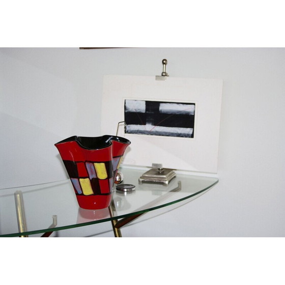 Image 1 of Vase vintage en damier par Elchinger 1960s