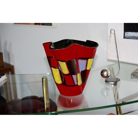 Image 1 of Vase vintage en damier par Elchinger 1960s